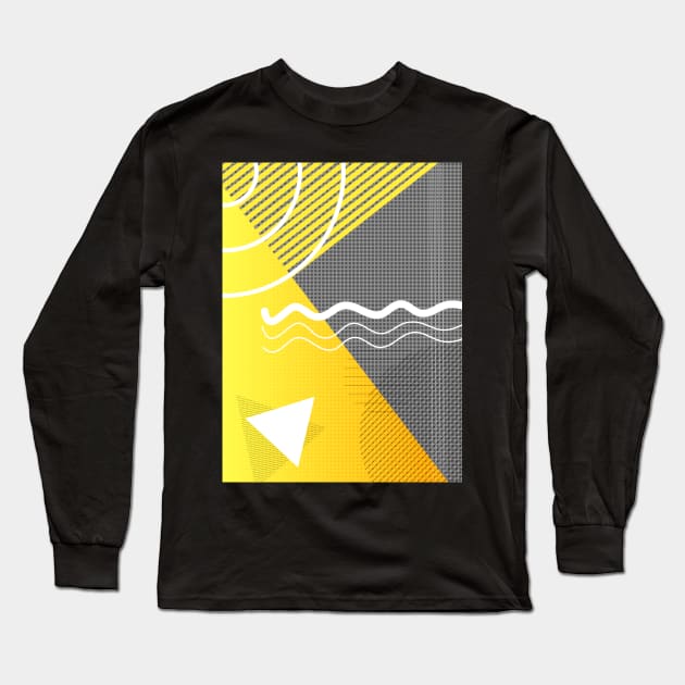 Yellow and grey abstract Long Sleeve T-Shirt by stephenignacio